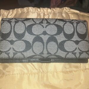 Coach Black and Gray Signature Wallet